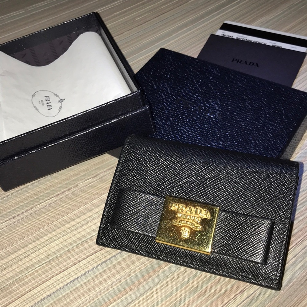 Prada Saffiano Leather Bi-Fold Card Case